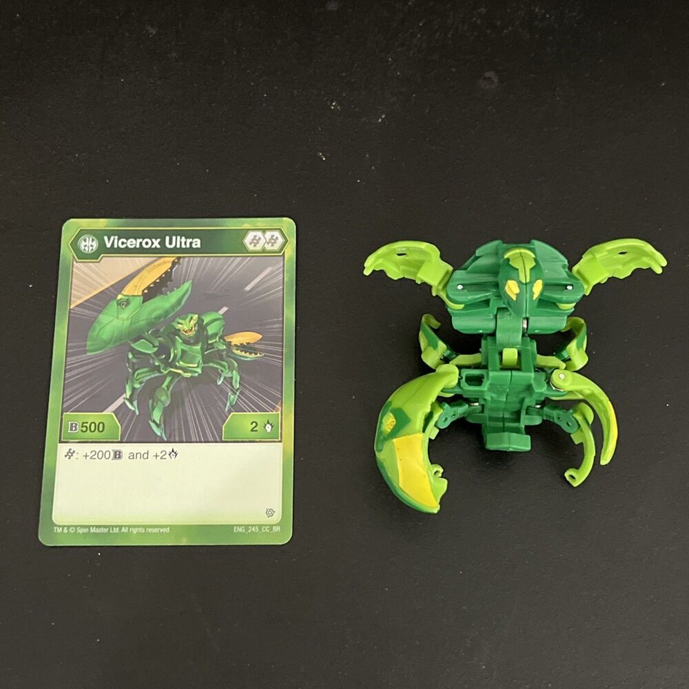 Bakugan Battle Planet Ventus Vicerox Ultra B500 Green w/ Matching Character Card